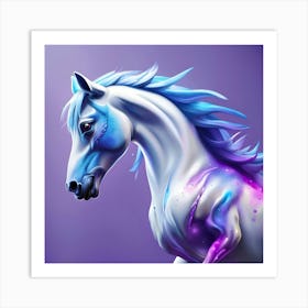 Horse With Rainbow Mane Art Print