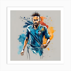 Brazil Soccer Player Art Print