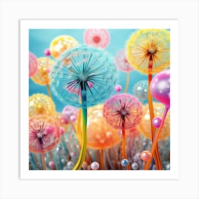 Colorful Dandelion Art Print