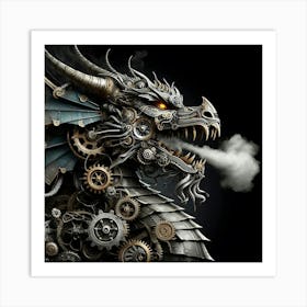 Steam Dragon Art Print