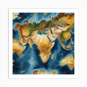 World Map 50 Art Print