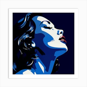 Woman In Blue Art Print