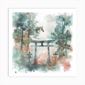 Watercolor Tori Tori Gate Art Print