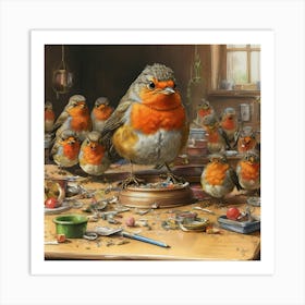 Robins 2 Art Print