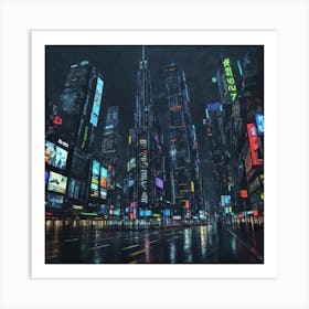 Rainy Central City  Art Print