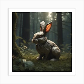 Rabbit In The Forest 81 Art Print