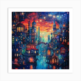 City At Night 9 Art Print