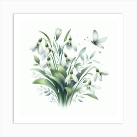 Flowers of Snowdrops 2 Art Print