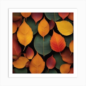 Autumn's Symphony of Leaves 3 Art Print