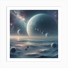 Frostbound Reverie: Serenade of the Silent Cosmos. Art Print