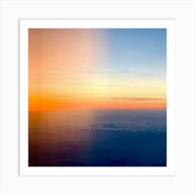 An Abstract Art Of The Stratosphere Where The Horizon Blurs The Line Between An Orange Sunrise And (5) Art Print