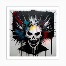 Skull Splatter 1 Art Print