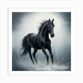 Black Horse Art Print