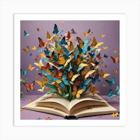 Butterfly Book Art Art Print