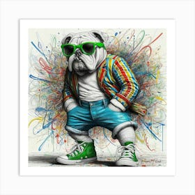 Urban Hip Hop British Bulldog Art Print
