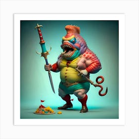 Circus Freak Show Fish (Series) Swordswallower 1 Art Print