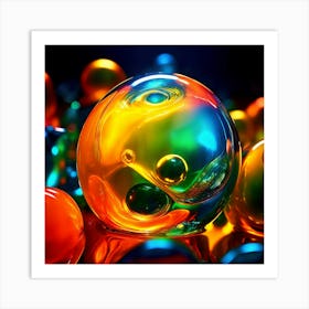 Colorful Glass Spheres Art Print