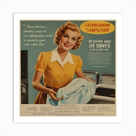 Default Default Vintage And Retro Laundry Ad Aesthetic With Cl 2 Art Print