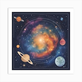 Planets In Space Art Print