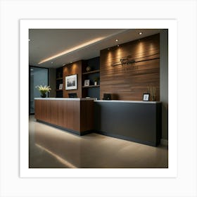 Default Create Unique Design Of Office Front Desk Wall 3 Art Print