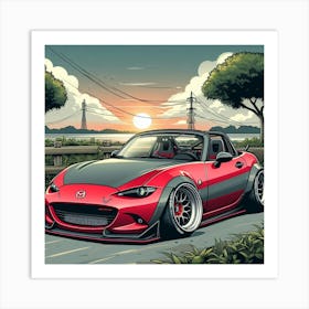 Modified mazda miata 3 Art Print