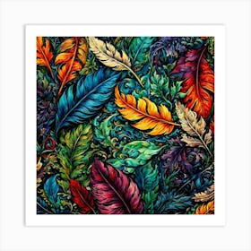 Colorful Feathers 16 Art Print