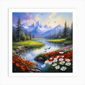 Valley Of Flowers Art Print