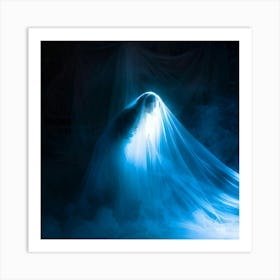 Spirit Trapped Screaming Partially Visible Through A Delicate Translucent Veil Ethereal Essence (6) Art Print