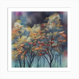 Painted Trees Art Print