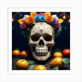 Day Of The Dead Skull 3 Art Print