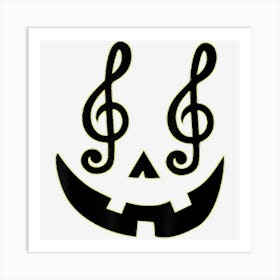 Halloween Pumpkin Face Music Notes Music Teacher G Clef Art Print