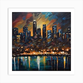 Cityscape At Night Art Print