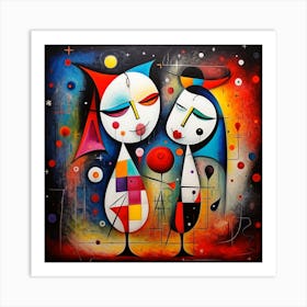 Couple In Space Art Print