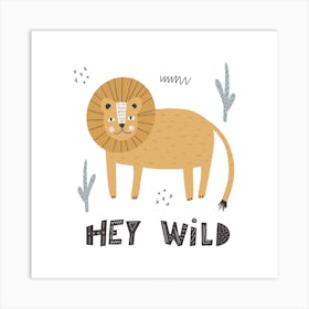 Cute Lion Art Print