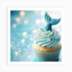 Mermaid Cupcake 1 Art Print