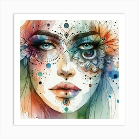 Watercolor Of A Woman 62 Art Print