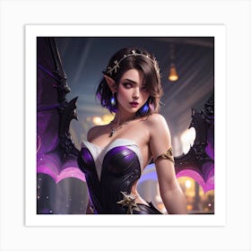 Demon Girl In League Of Legends Art Print
