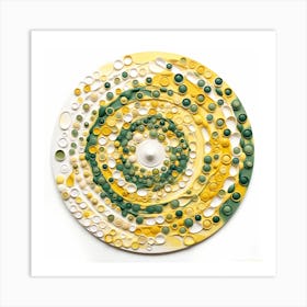 Yellow White Green Circle Art 1 Art Print