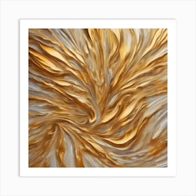 Gold Swirl Abstract Painting Art Print