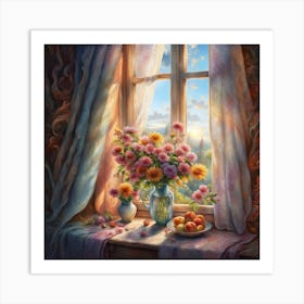 Summer Morning flower Bouquet Art Print