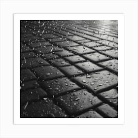 Raindrops On The Pavement Art Print