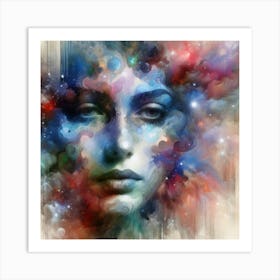 Abstract Of A Woman'S Face 4 Art Print