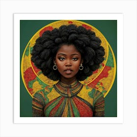 African Woman With Afro Art Print