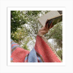 Woman Holding A Book Art Print