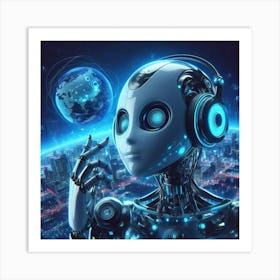 Futuristic Robot 3 Art Print