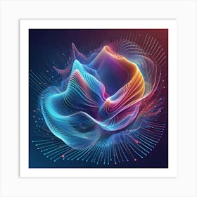 Abstract Fractal Rose Art Print