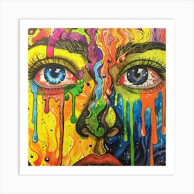 Psychedelic Face Art Print