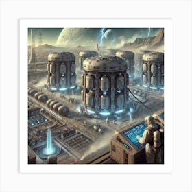 Venusian Enclave Energy Storage Modules Converted Art Print