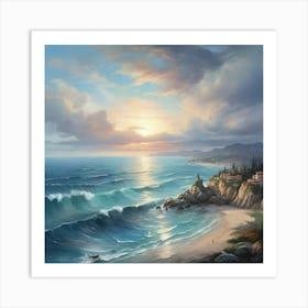 Sunset At The Beach Art Print