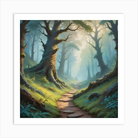 Path In The Woods Paintings Art Print 1 Art Print